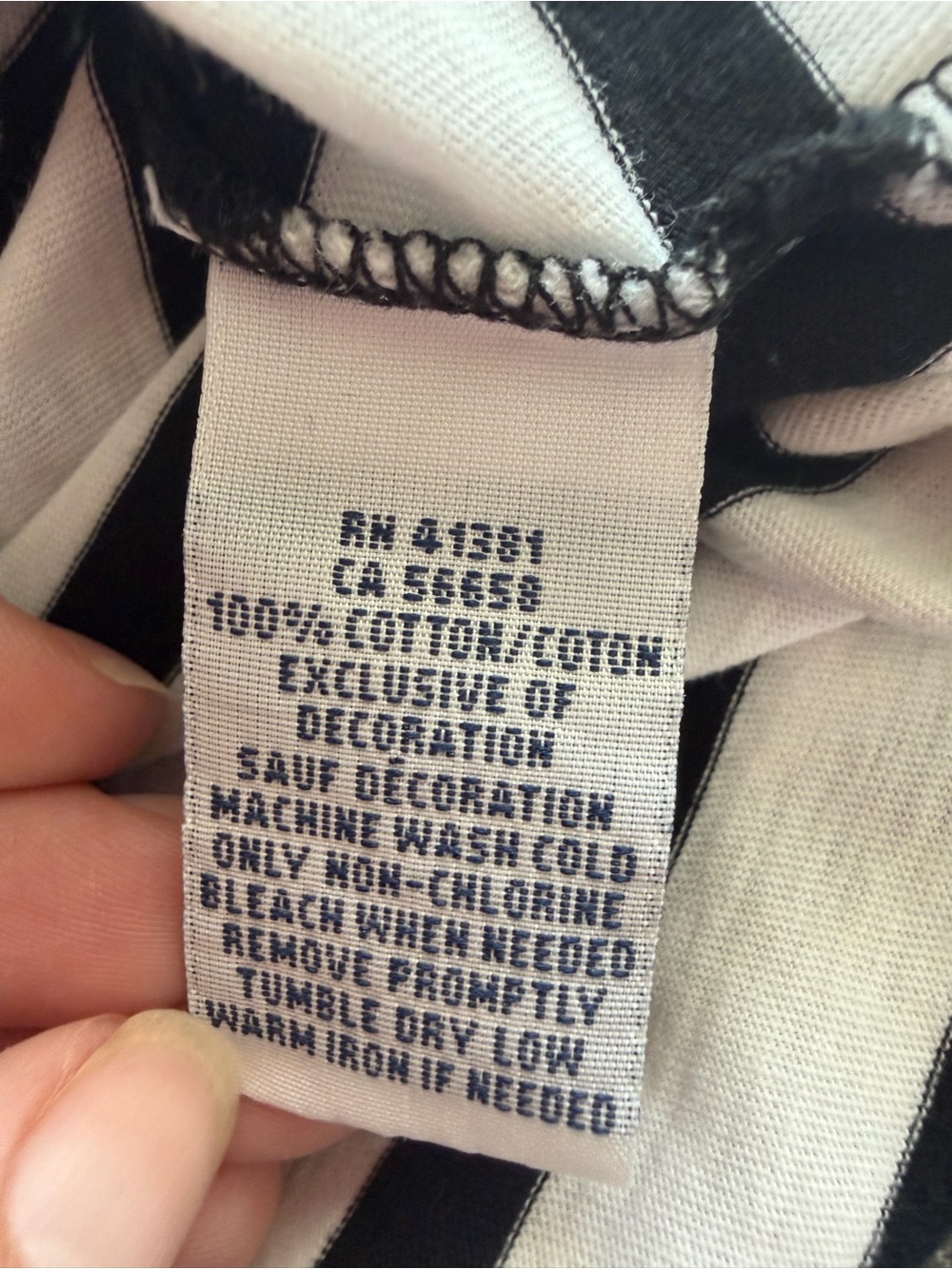 Ralph Lauren Womens L Black White Striped V-Neck T-Shirt Pink Pony Logo - Picture 12 of 12